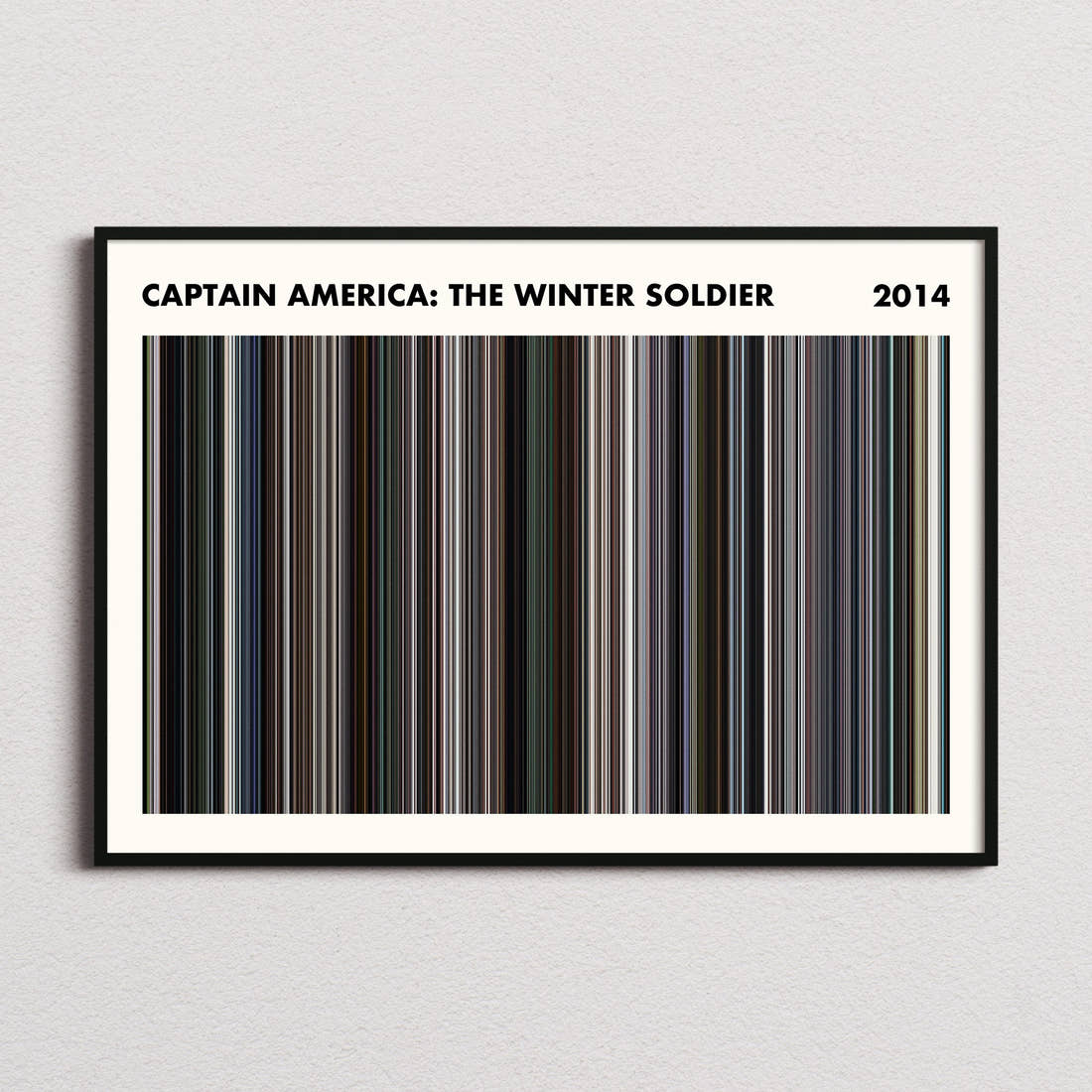 Captain America: The Winter Soldier Movie Barcode Poster - Simplified
