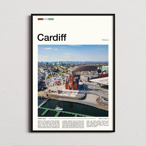 Cardiff - Aerial View Of The Bay - Travel Print