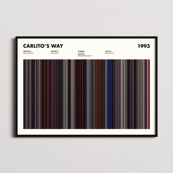 Carlitos Way Movie Barcode Poster