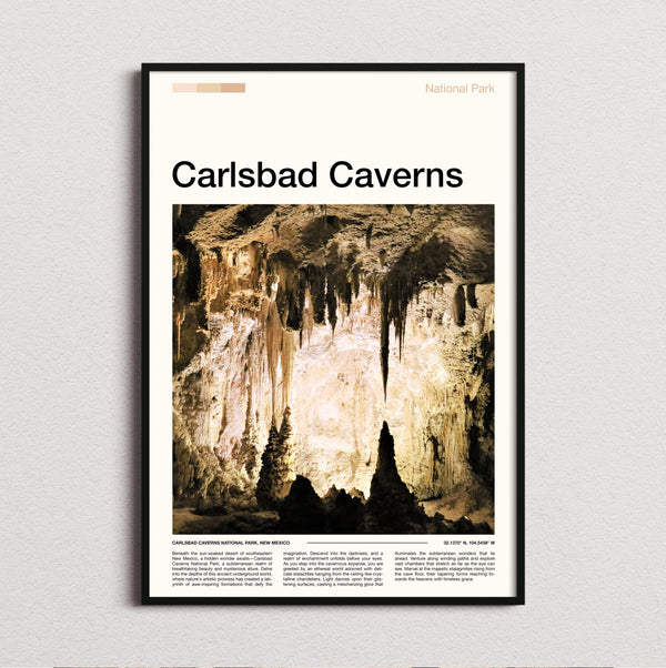 Carlsbad Caverns - Stalactites And Stalagmites - Travel Print