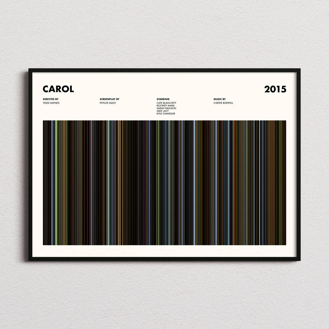 Carol Movie Barcode Poster