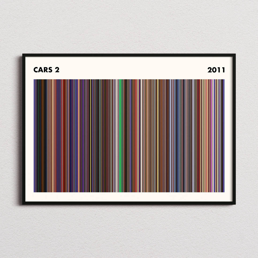 Cars 2 Movie Barcode Poster - Simplified
