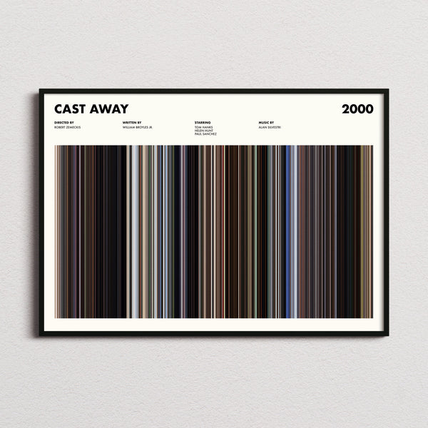 Cast Away Movie Barcode Poster