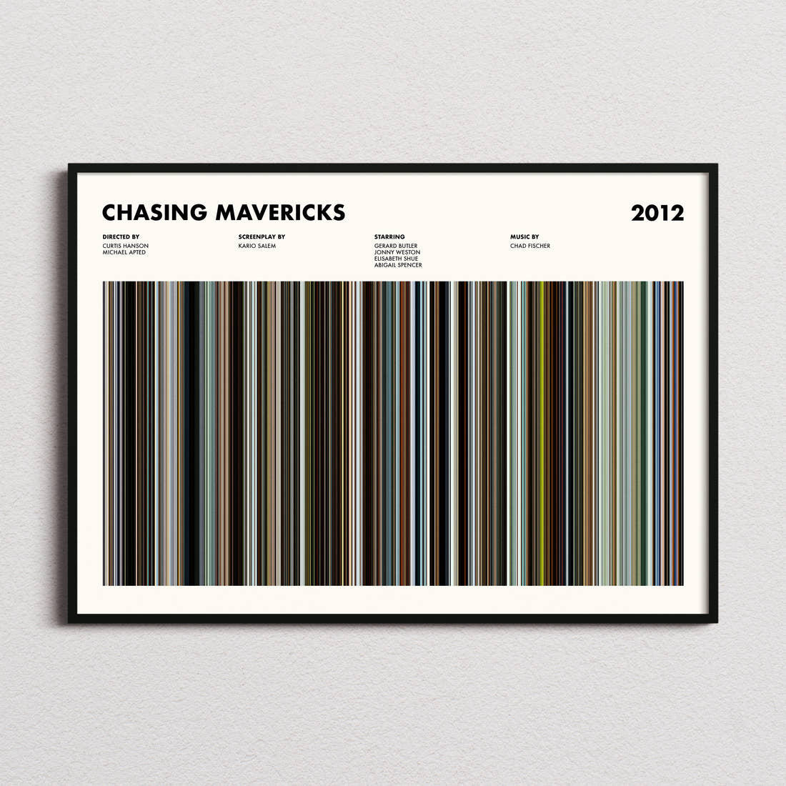 Chasing Mavericks Movie Barcode Poster