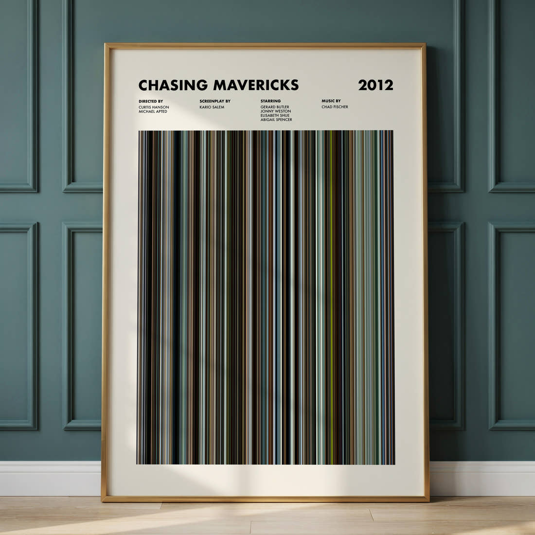 Chasing Mavericks Movie Barcode Poster