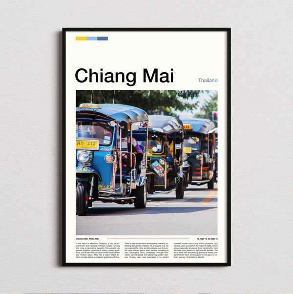Chiang Mai - Blue Tuk Tuks - Travel Print