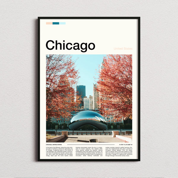 Chicago - Cloud Gate In Autumn - Travel Print