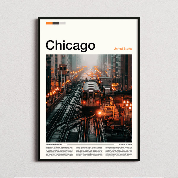 Chicago - Elevated Train - Travel Print