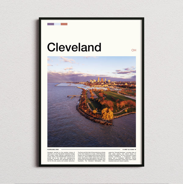 Cleveland - Aerial View Of The Shoreline - Travel Print