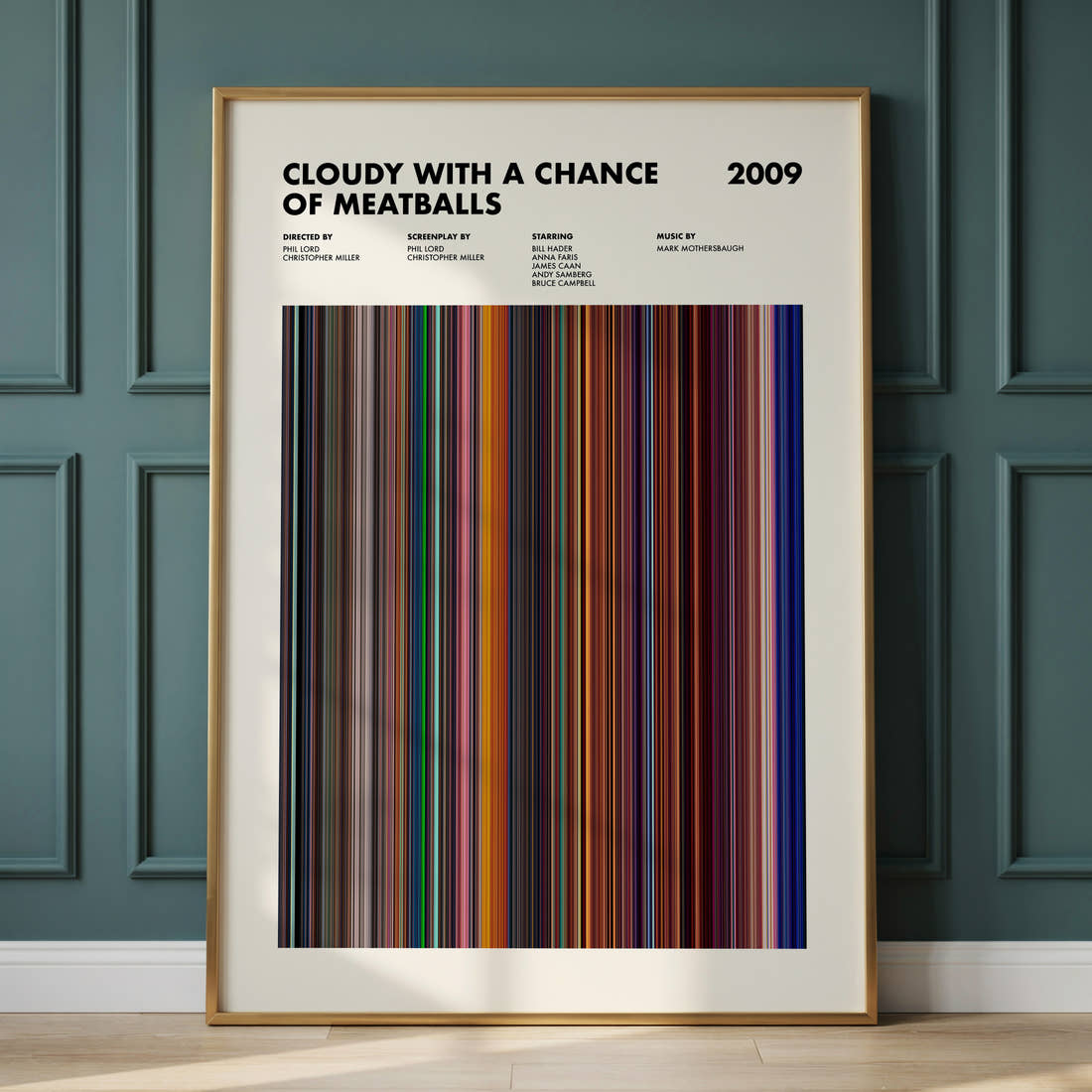 Cloudy with a Chance of Meatballs Movie Barcode Poster