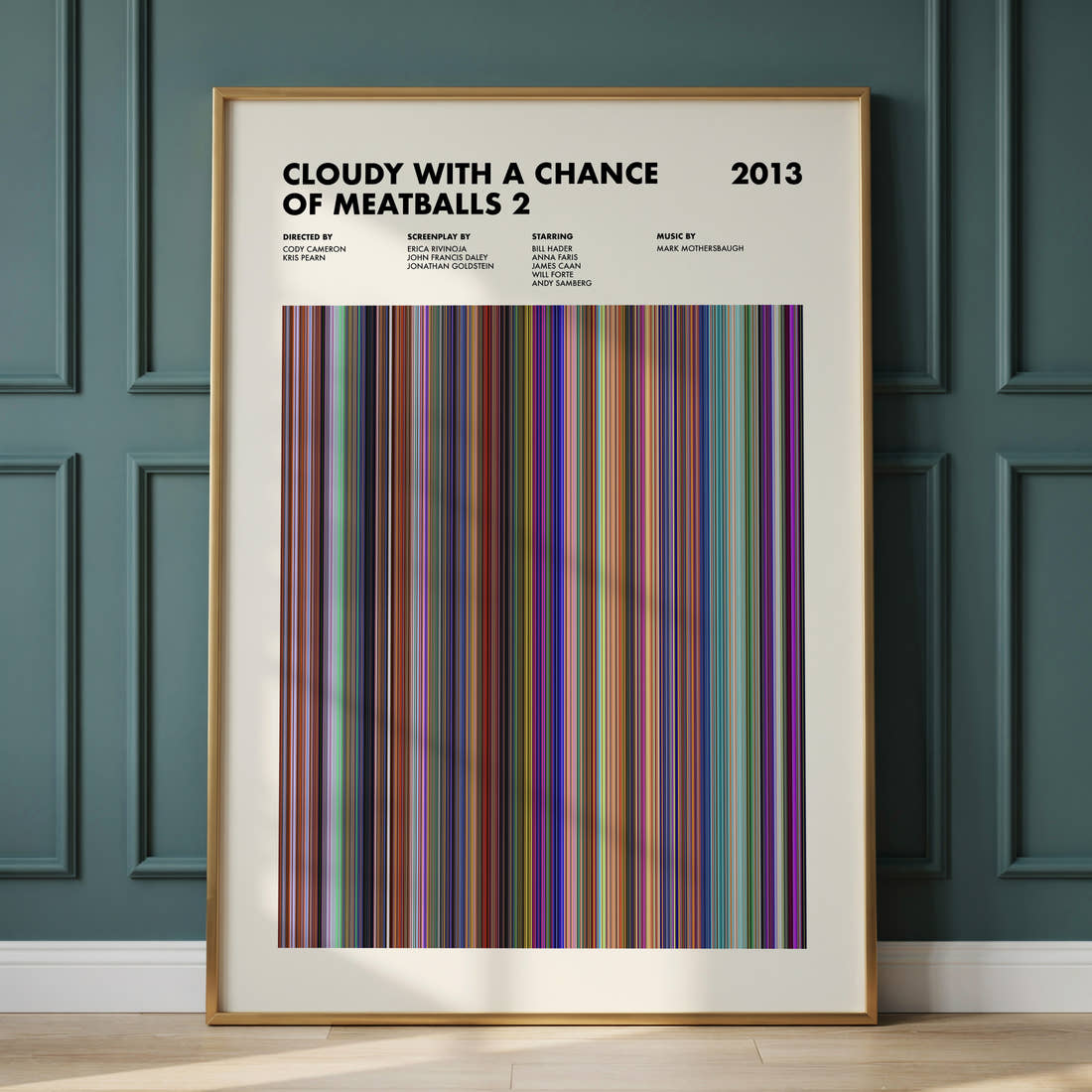 Cloudy with a Chance of Meatballs 2 Movie Barcode Poster