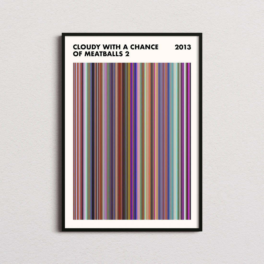 Cloudy with a Chance of Meatballs 2 Movie Barcode Poster - Simplified