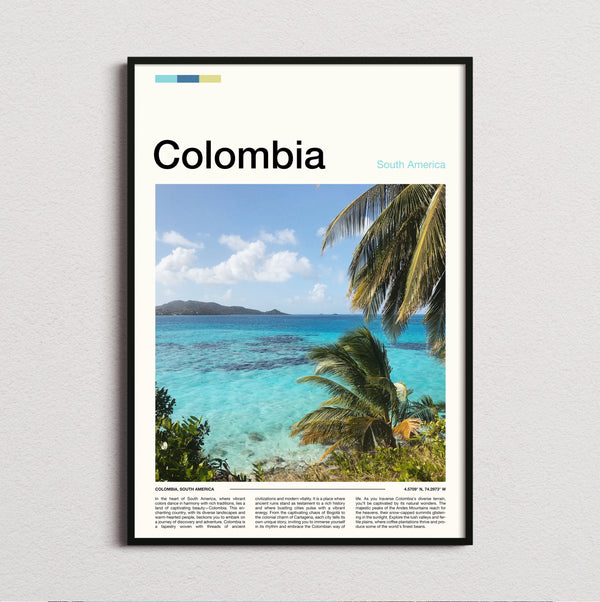 Colombia - Palm Fronds Over The Sea - Travel Print