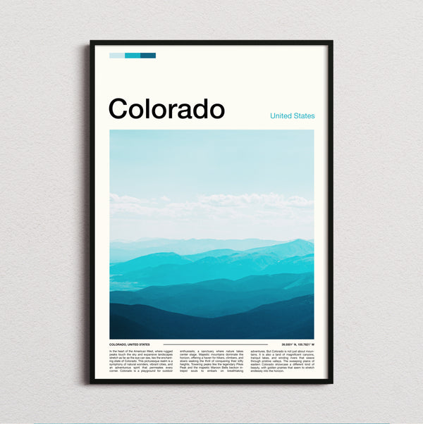 Colorado - Blue Mountain Ridges - Travel Print