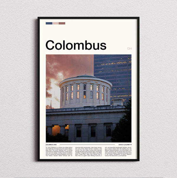 Columbus - Ohio Statehouse - Travel Print