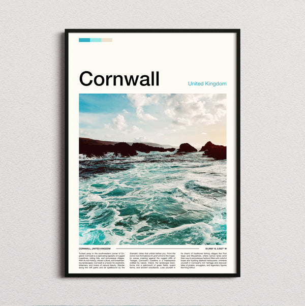 Cornwall - Waves On The Rocks - Travel Print