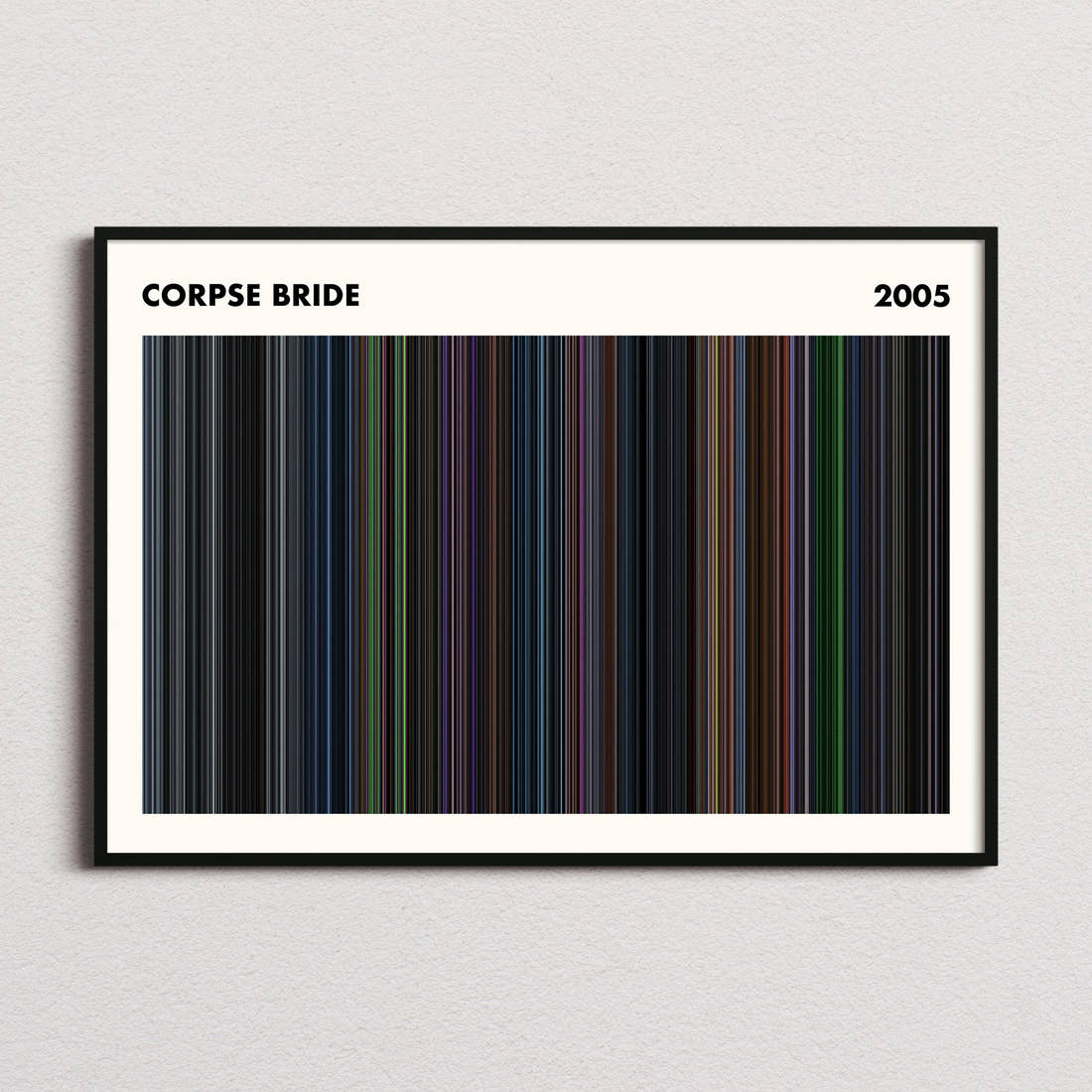 Corpse Bride Movie Barcode Poster - Simplified