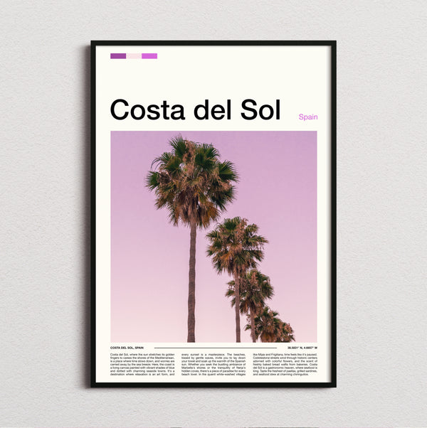 Costa del Sol - Palm Trees - Travel Print