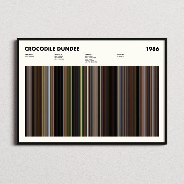 Crocodile Dundee Movie Barcode Poster