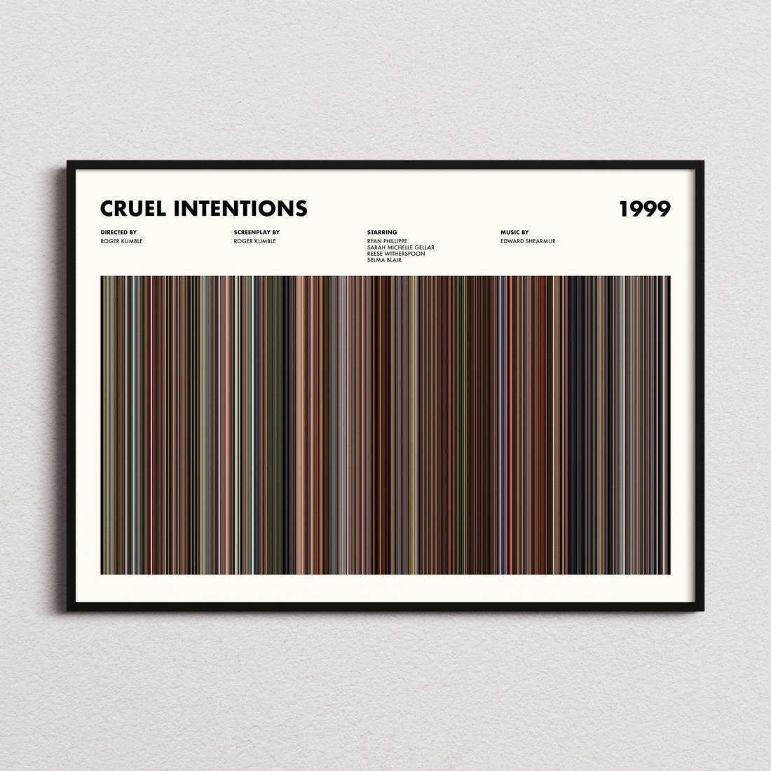 Cruel Intentions Movie Barcode Poster