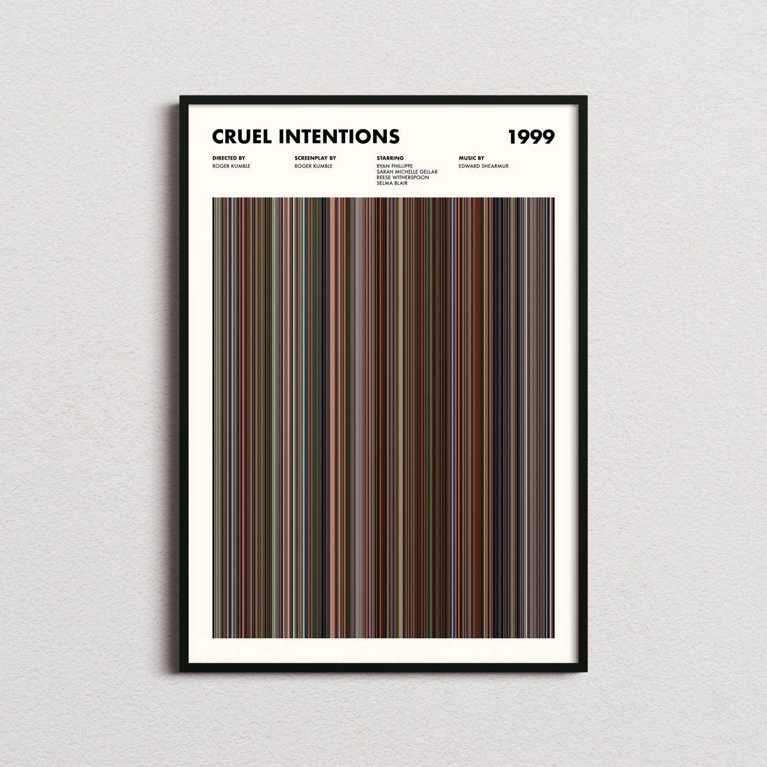 Cruel Intentions Movie Barcode Poster