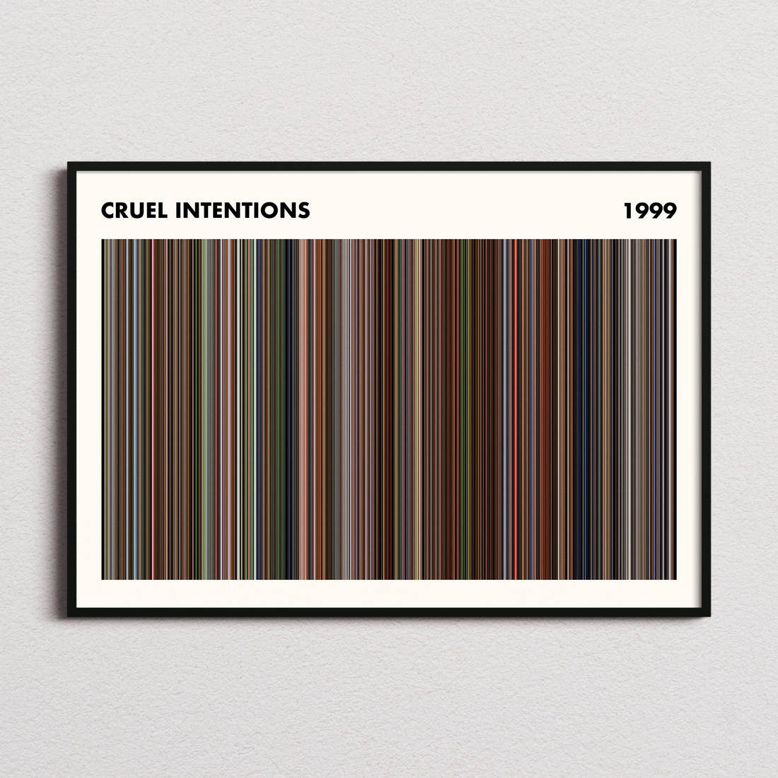 Cruel Intentions Movie Barcode Poster - Simplified