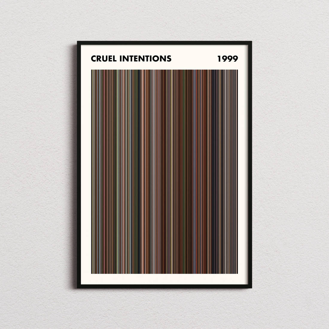 Cruel Intentions Movie Barcode Poster - Simplified