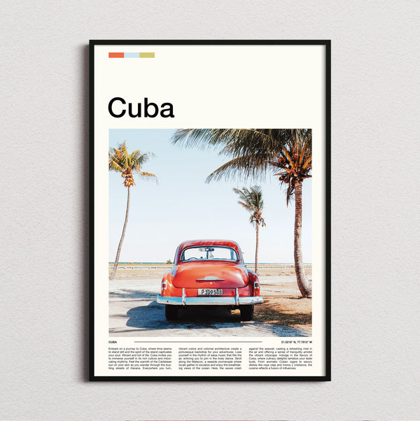 Cuba - Red Classic Car - Travel Print