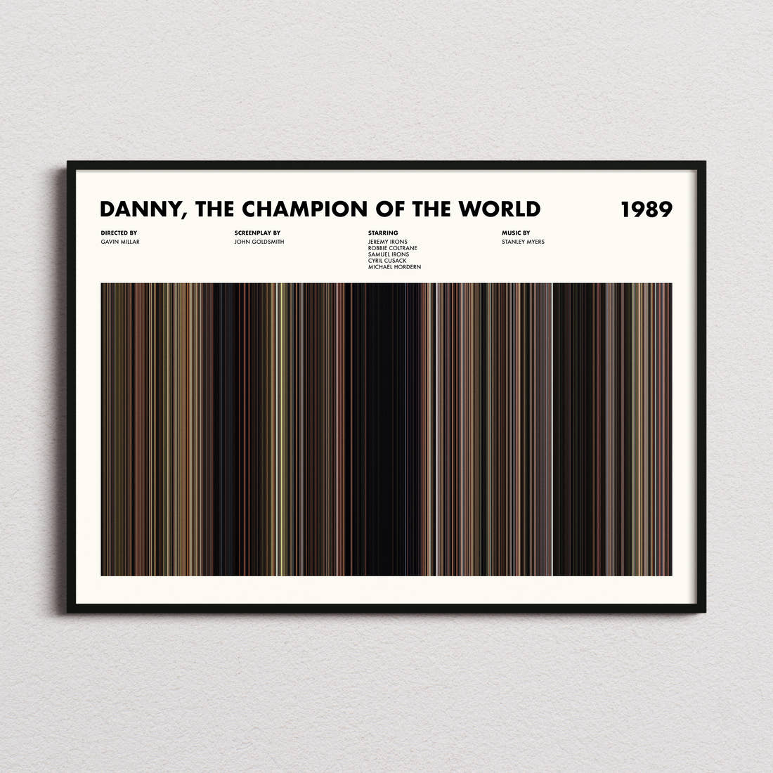 Danny, the Champion of the World Movie Barcode Poster