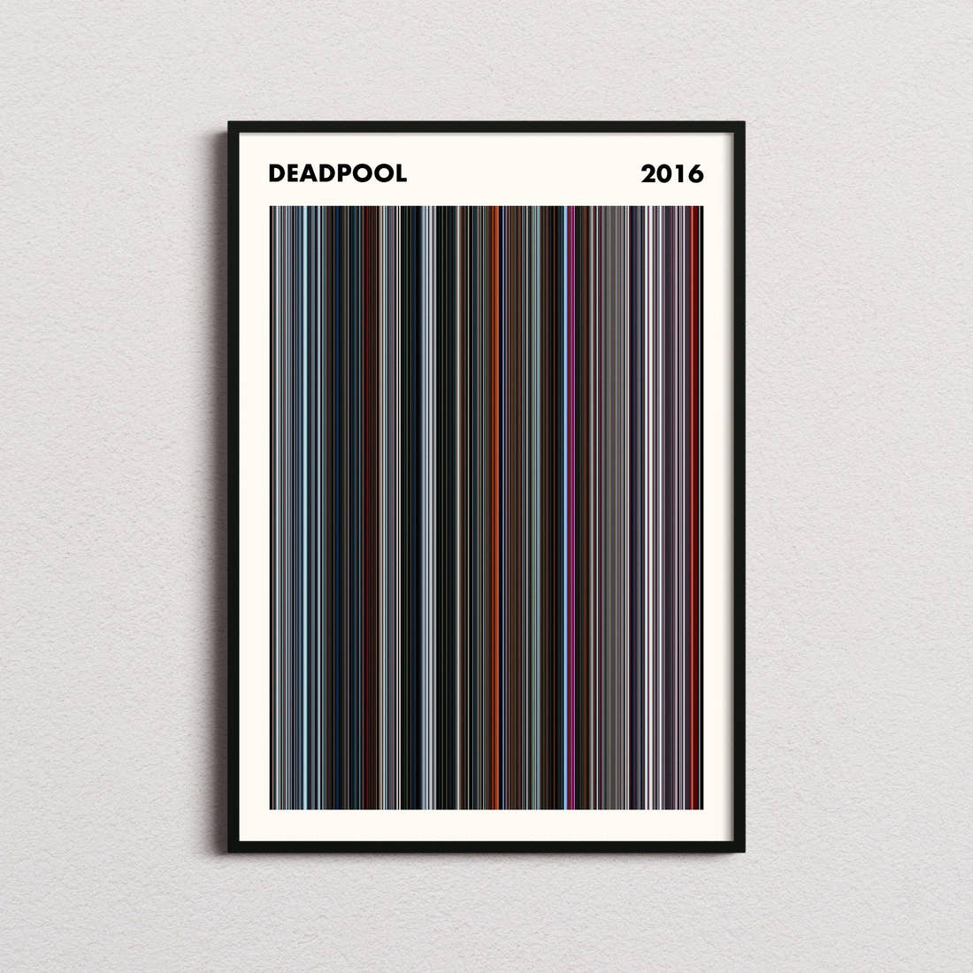 Deadpool Movie Barcode Poster - Simplified