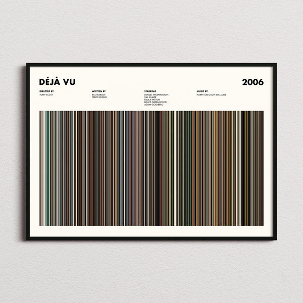 Déjà Vu Movie Barcode Poster