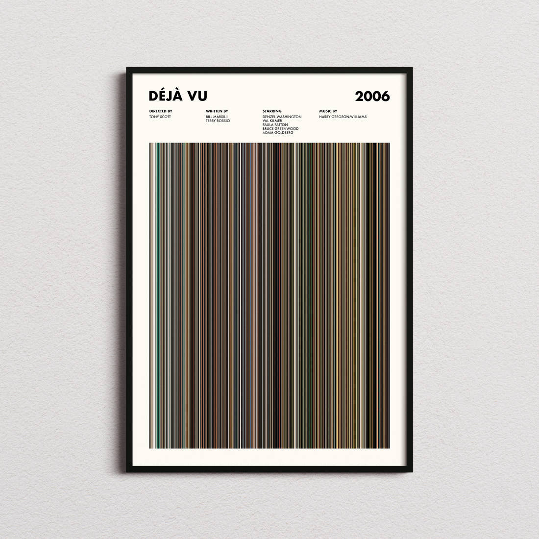 Déjà Vu Movie Barcode Poster