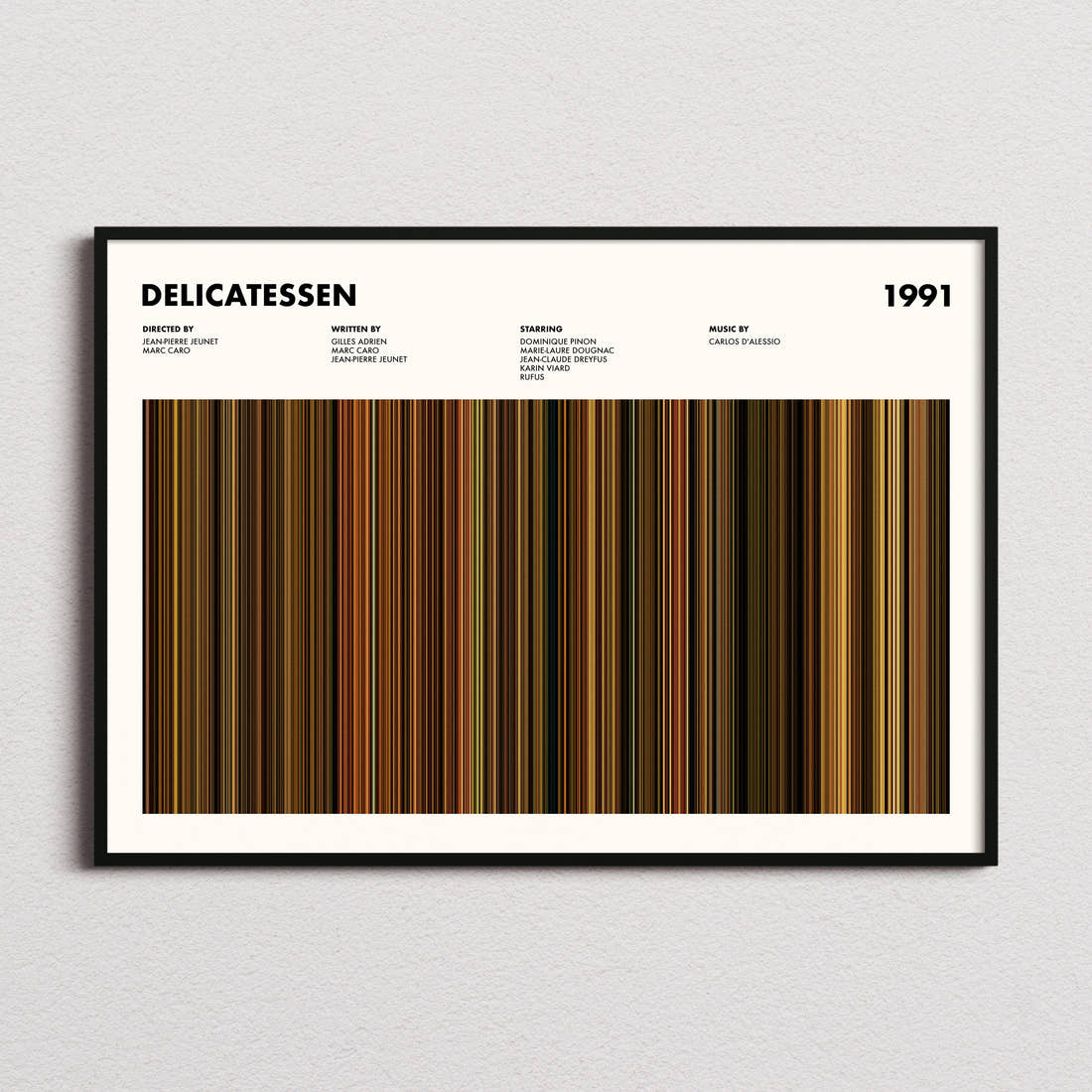 Delicatessen Movie Barcode Poster