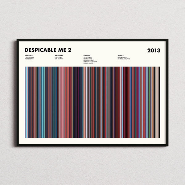 Despicable Me 2 Movie Barcode Poster