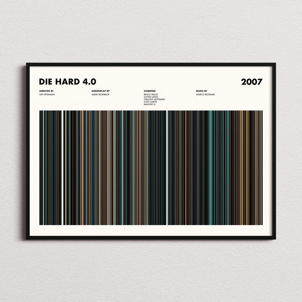 Die Hard 4.0 Movie Barcode Poster