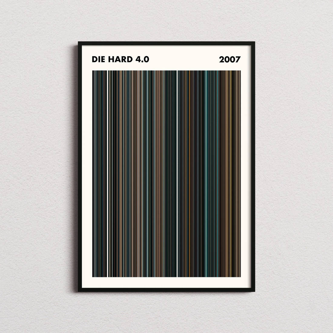 Die Hard 4.0 Movie Barcode Poster - Simplified
