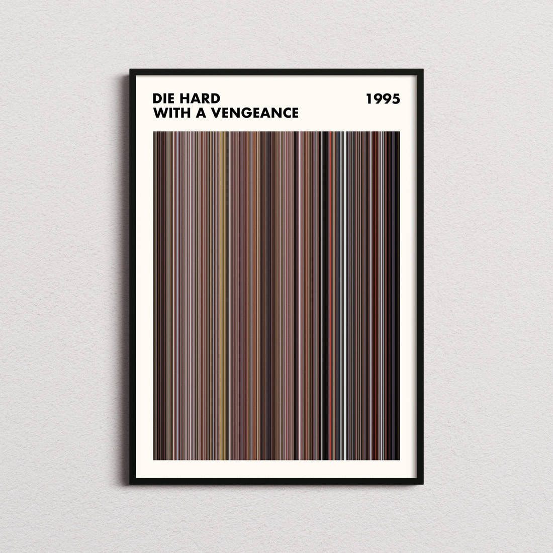Die Hard with a Vengeance Movie Barcode Poster - Simplified