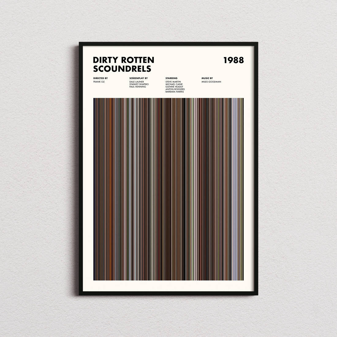 Dirty Rotten Scoundrels Movie Barcode Poster