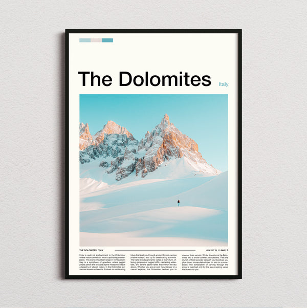Dolomites - Snowy Jagged Peaks - Travel Print