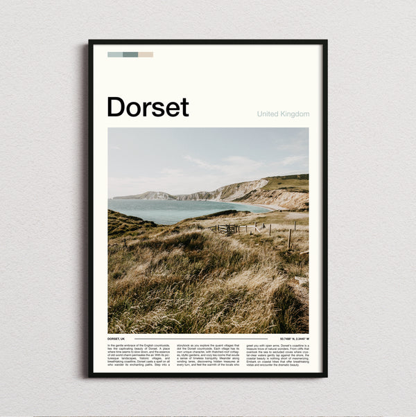 Dorset - Clifftop Over The Bay - Travel Print