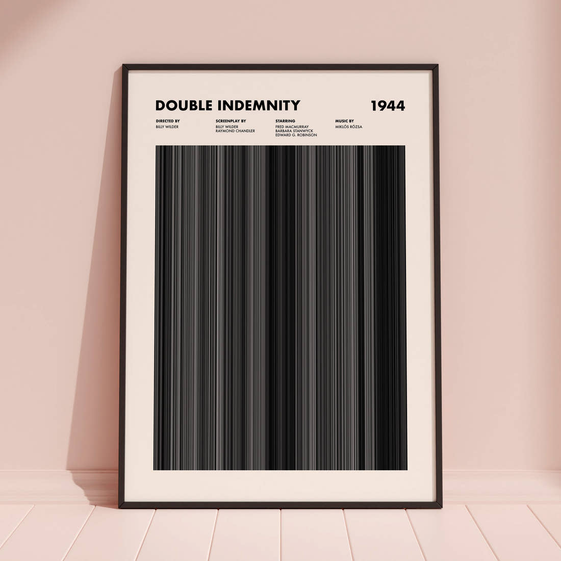 Double Indemnity Movie Barcode Poster