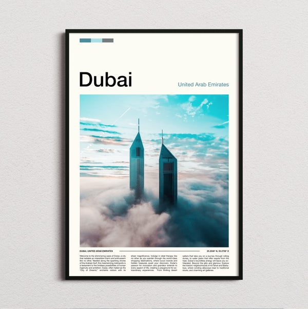 Dubai - Towers Above The Clouds - Travel Print