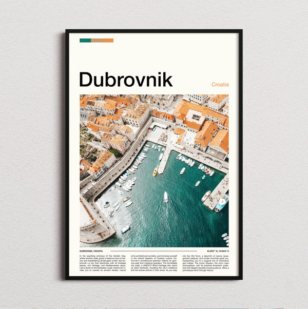 Dubrovnik - Harbour From Above - Travel Print