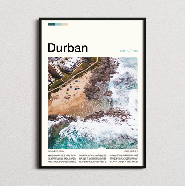 Durban - Coastline From Above - Travel Print