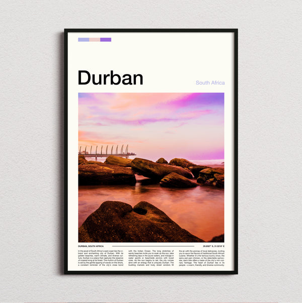 Durban - Sunset Over The Rocks - Travel Print