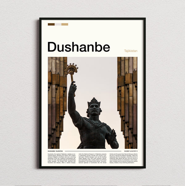 Dushanbe - Ismoil Somoni Statue - Travel Print