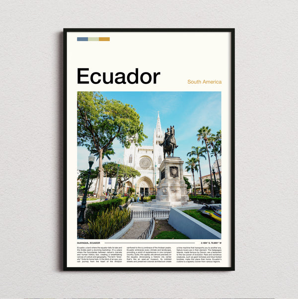 Ecuador - Equestrian Statue - Travel Print