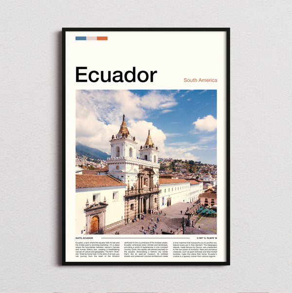 Ecuador - White Colonial Church - Travel Print
