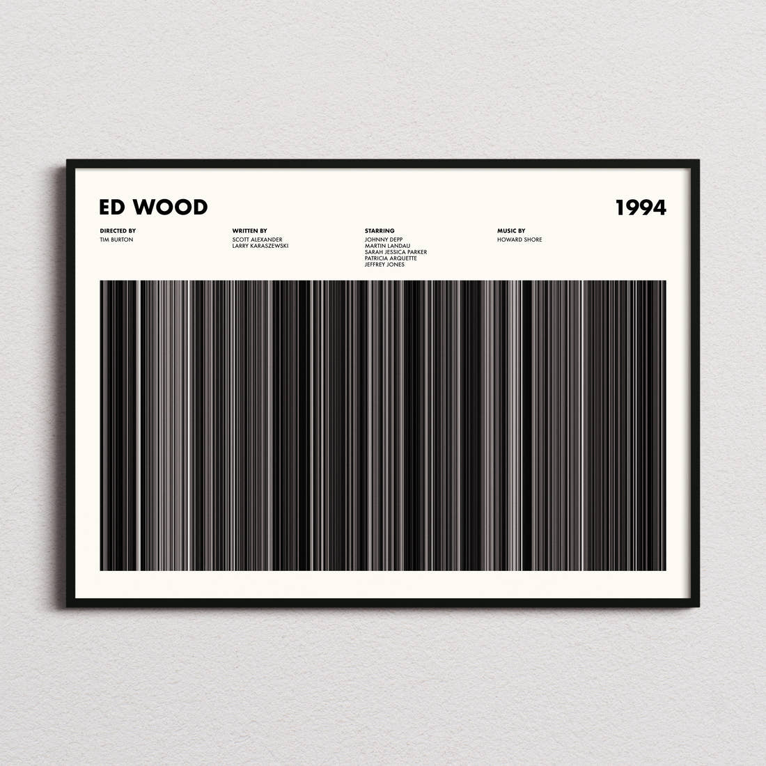 Ed Wood Movie Barcode Poster