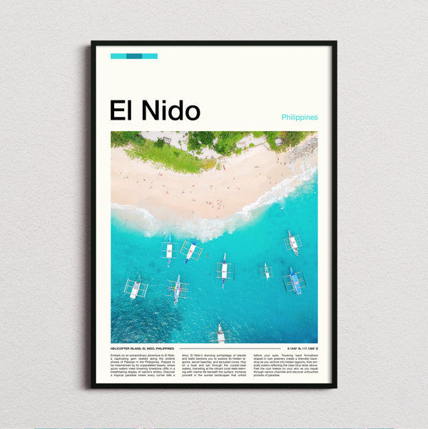 El Nido - Boats On Turquoise Water - Travel Print